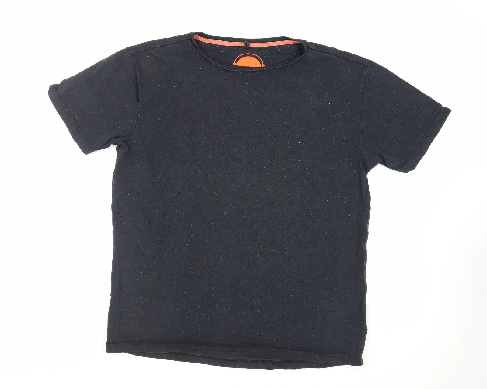 Humor Mens Black Cotton T-Shirt Size L Crew Neck M