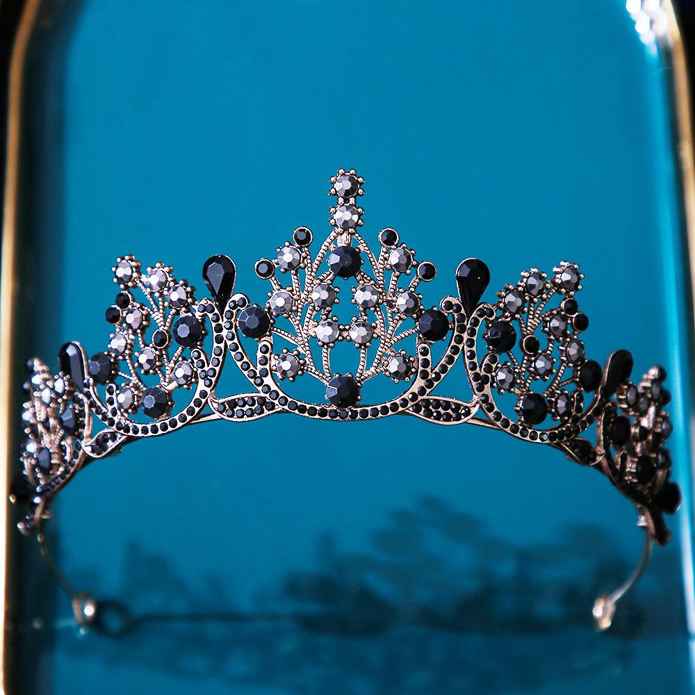 DIEZI Baroque Bridal Crown Headwear Crystal Hair Dress Accessories Tiara For Women Wedding Rhinestone Crown Hair Jewelry