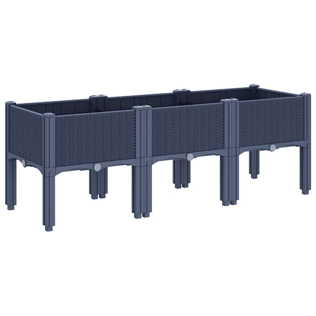 Planter with Legs Blue Grey 120 x 40 x 42 cm PP