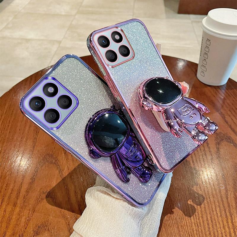 Priekš Honor X8b 4G Astronauta atbalsta kājiņa PC+TPU futrālis Putekļu necaurlaidīgs mobilā tālruņa aizmugurējais vāciņš