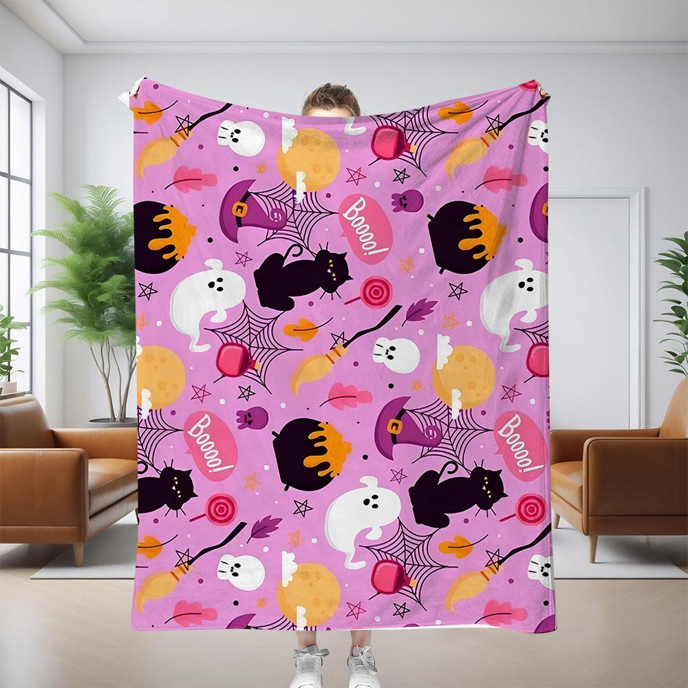 Halloween decorations Printed Blanket for Sofa Bed Travel Camping Living Room Office Conditioning Blanket for All Seasons Gifts