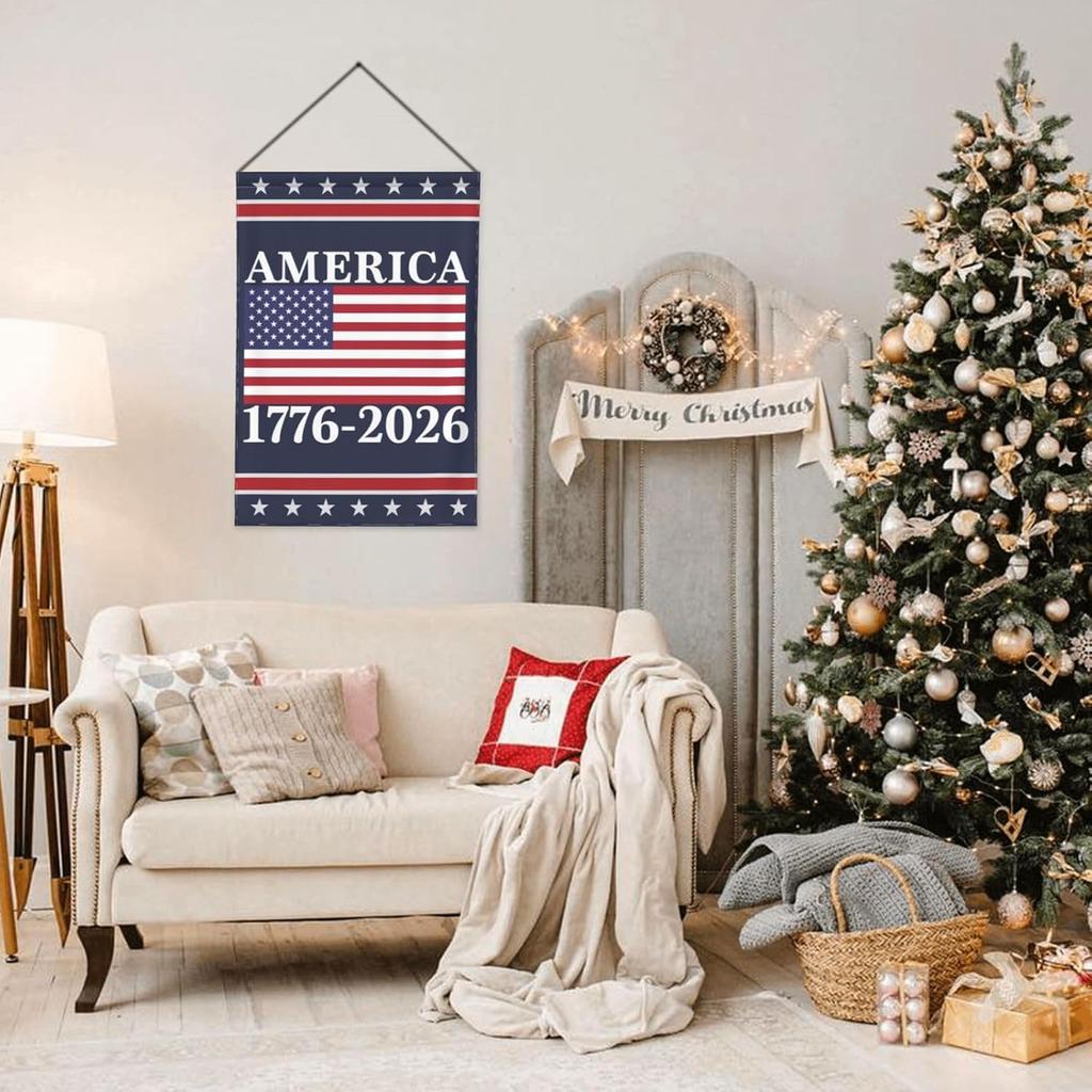 America 250th Birthday Garden Flag 12x18 1776 2026 America 250 Years Anniversary Yard Sign God Bless Usa Patriot House Flag No Flagstand