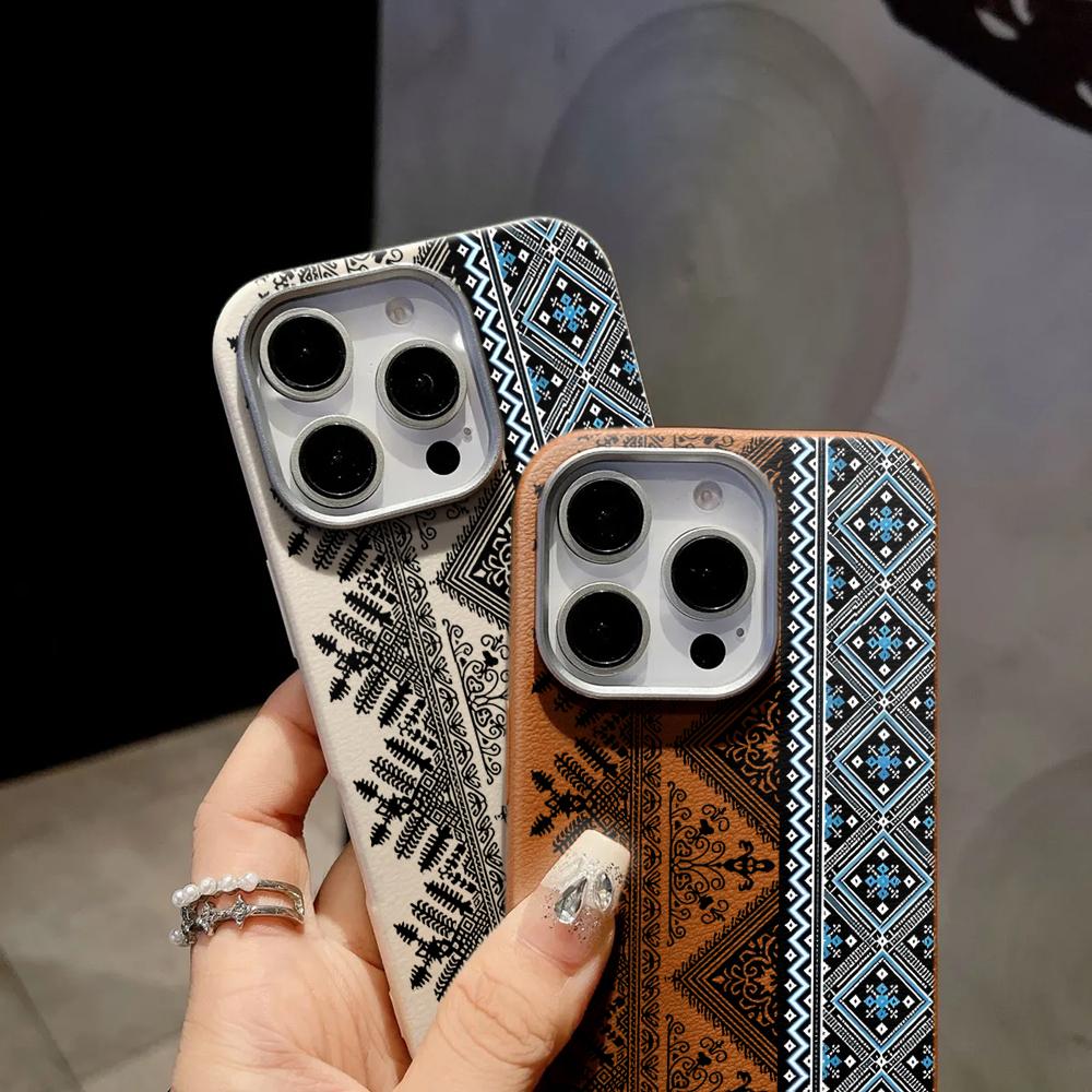 Luxury Fashion Retro Totem Phone Case For iPhone 17 16 15 14 11 Pro Max 13 12 Plus Air Protection Shockproof Silicone Soft Funda