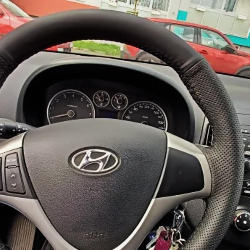 Customization Hand Sewing Microfiber Leather Black Car Steering Wheel Cover Accessories For Hyundai I30 2008 2009 2010 FD