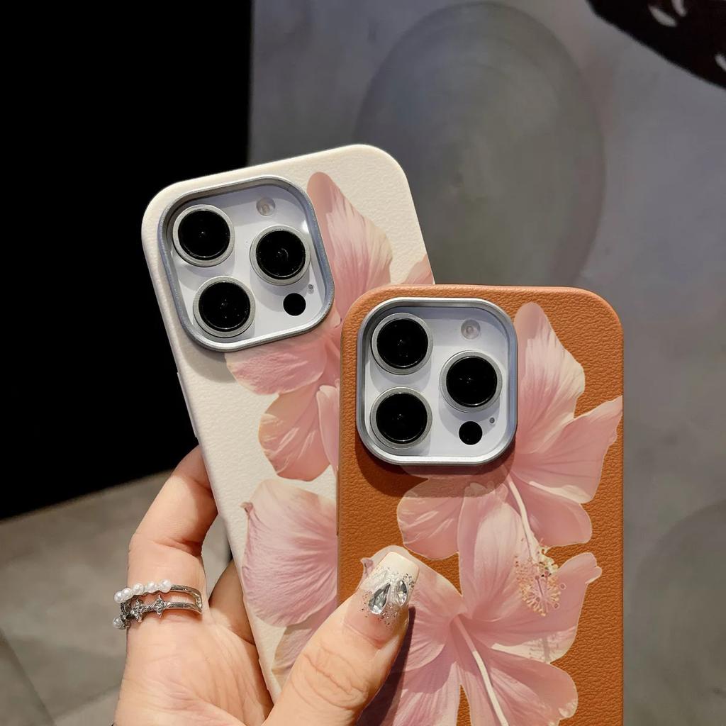 Pink Hibiscus Flower Lichee Pattern Phone Case For Xioaomi 14T 5G Cases Xiaomi 13T Pro 11 Lite 5G Shockproof Soft Silicone Cover