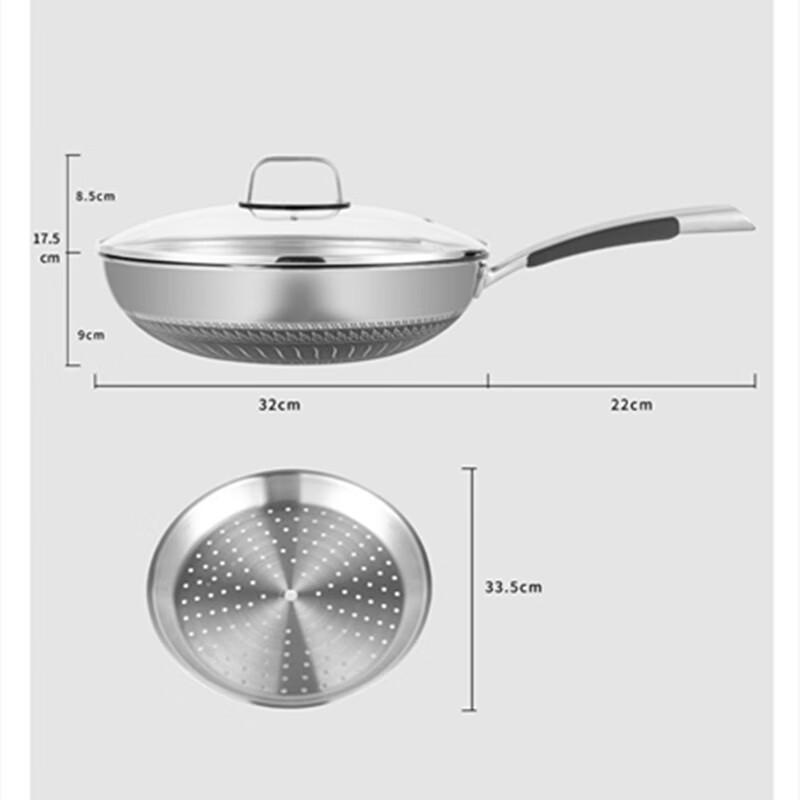 Triceratops 32cm Wok aus 316 Edelstahl