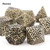 7 Pcs Copper Metal Dice Maze Solid Metal Polyhedral Dice Set Suitable for Role-Playing RPG  Board Game Card Game