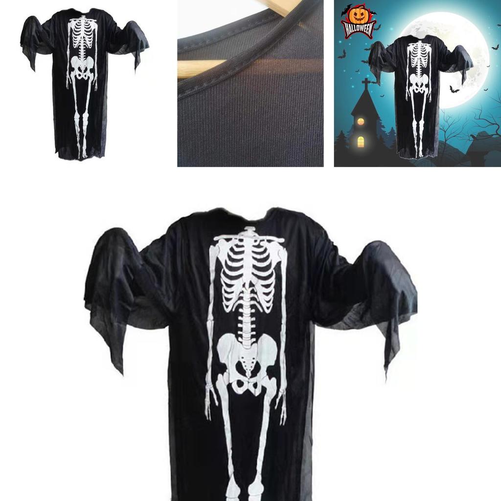 Skeleton Ghost Halloween Cosplay Costume Fancy Dress Party Children Adult Set