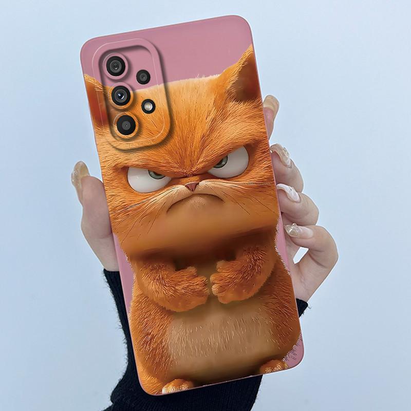 Shockproof Matte Case For Samsung Galaxy A32 A52 A52S A72 M52 5G Lovely Cartoon Liquid Silicone Camera Protective Bumper Cover