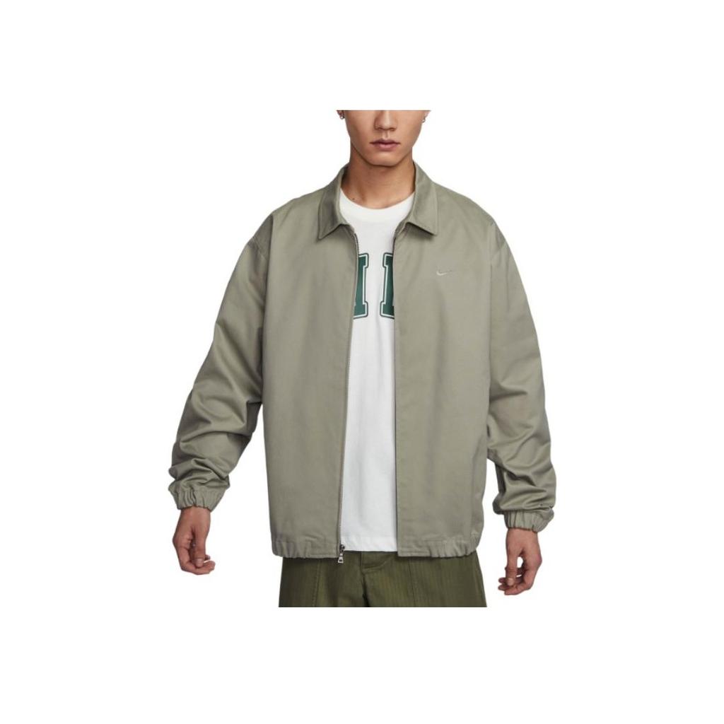 Nike Life Series Woven Comfortable Fashion Long Sleeve Jacket Men Jacket Light-Green Gray FN3231-320