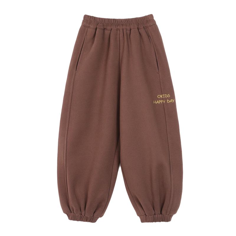 LUSON Kids  Embroidered Fleece Sweatpants 140