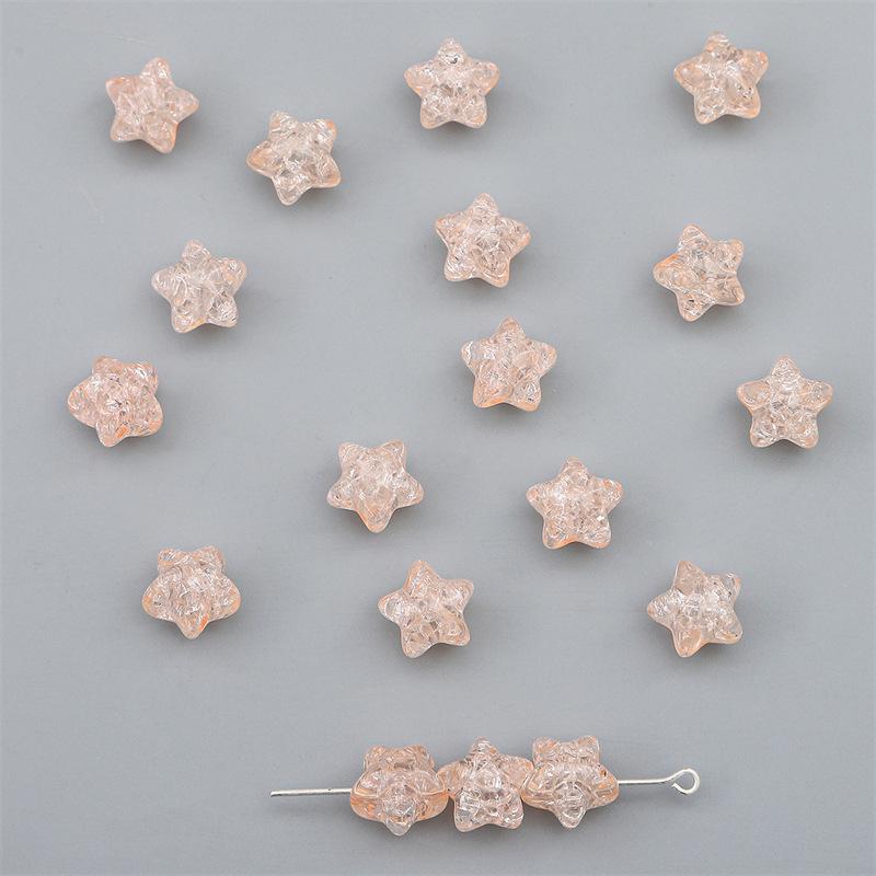 Handmade Bracelet Beads Color Acrylic Pentagram Pop Beads Cracked Beads Loose Beads Handmade DIY Bracelet Hand String Beads Jewelry Accessories