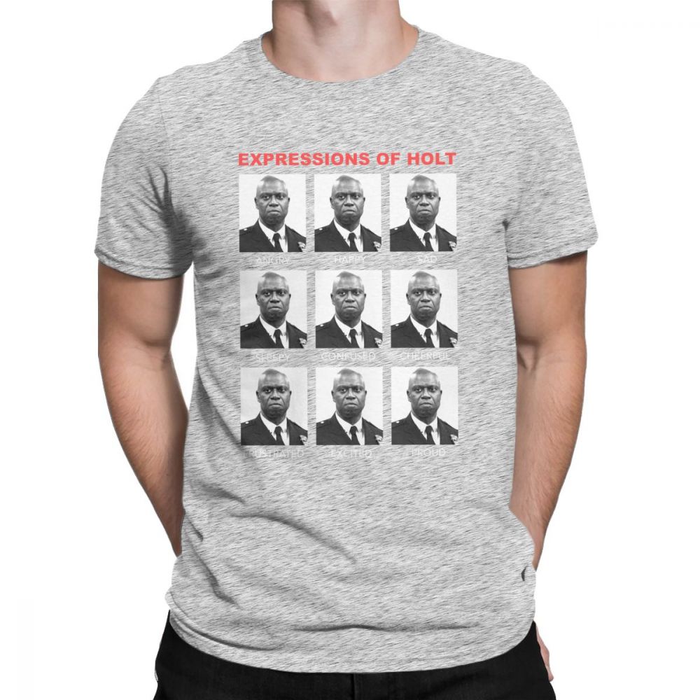 T Shirt Men Expressions Of Holt Tops Cool Brooklyn Nine Nine Brooklyn 99 Classic Tees Short Sleeve Clothes Cotton O-neck T-Shirt