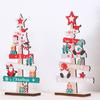 English Letters Wooden Board Tree Christmas Decoration Lovely Xmas Desktop Ornament