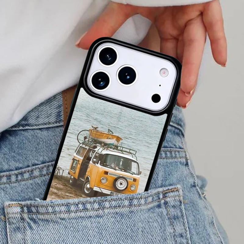 Combi Van Surf Bumper Phone Case for iPhone 16e 15 14 13 12 17 Pro Max Plus Air 17pro Cover Coque