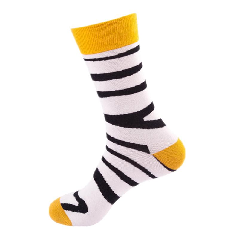 46 Patterns Cotton Fashion Geometry Business Men Happy Socks Unisex Boys Combed Hip Hop Street Skateboard Funny High Sox