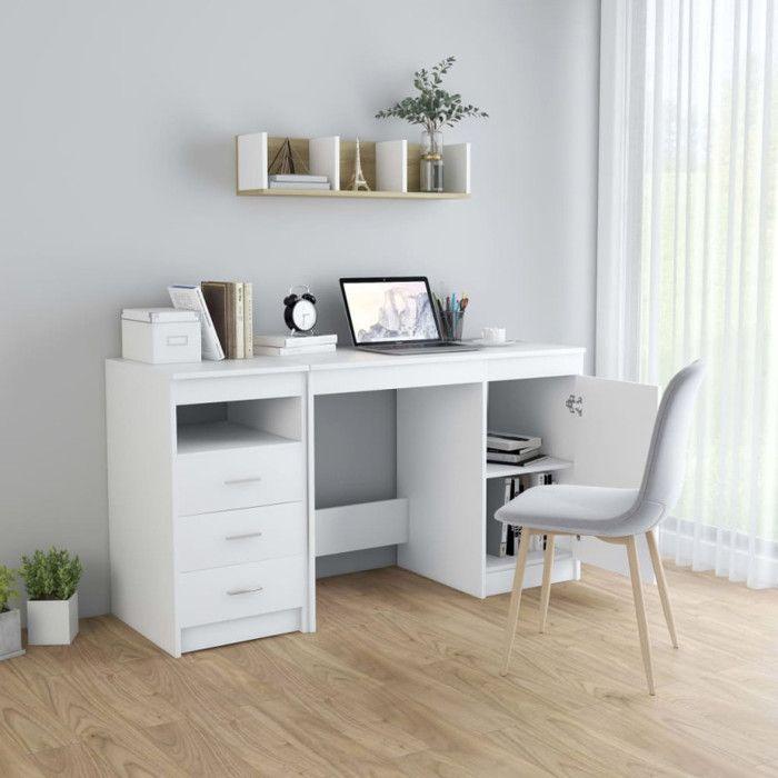 VidaXL Bureau Blanc 140x50x76 cm Aggloméré