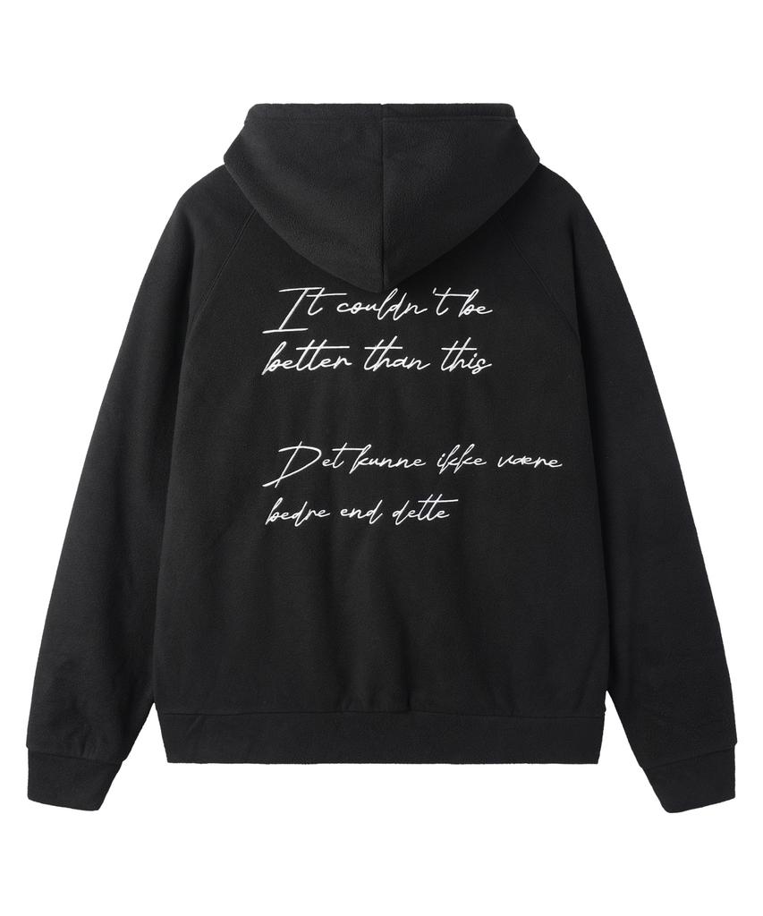 Bakken Back Lettering Fleece Zip-Up Hoodie Bk8928_Black