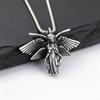 Punk Six Winged Angel Necklace for Men,High Quality Stainless Steel 3D Angle Pendant Necklace,Vintage Streetwear Jewelry Gift