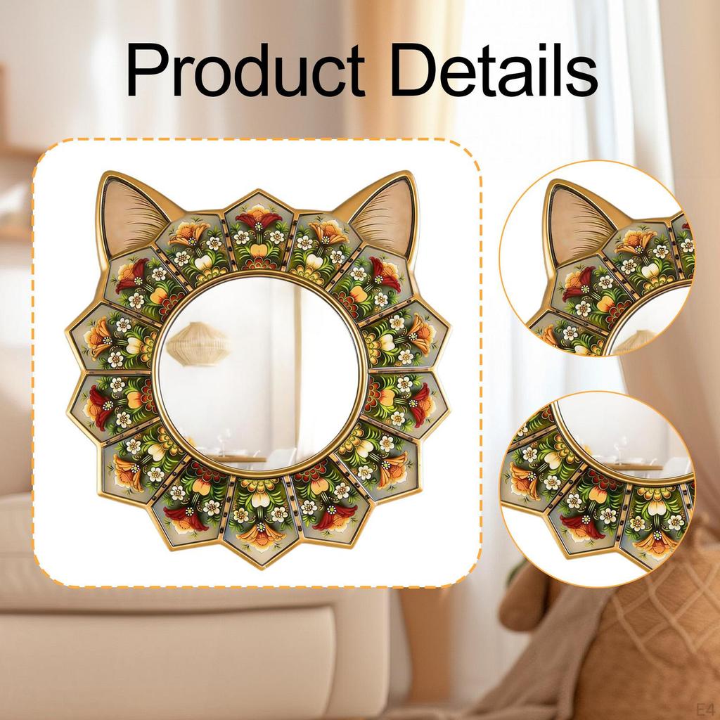 Mirror (30 Cm), Retro Hanging for Kitchen And Bedroom