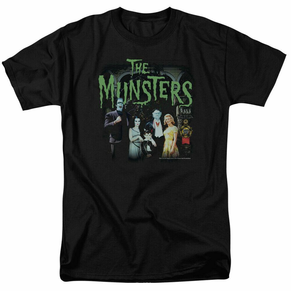The Munsters 1313 50 Years T Shirt Mens Classic TV Herman Eddie Black Unisex T-Shirt M