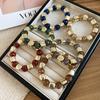Popular 2026 Two Tone Sequined Acrylic Beads Irregular Geometric Elastic Strand Bracelets for Women Anniversary Gift