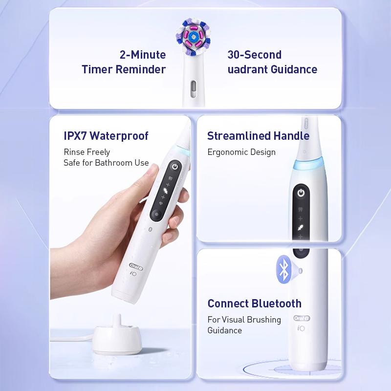 Oral-B iO5 Professional Whitening Electric Toothbrush for Adult 5 Modes 1 Handle 4 Brush Heads 1Travel case