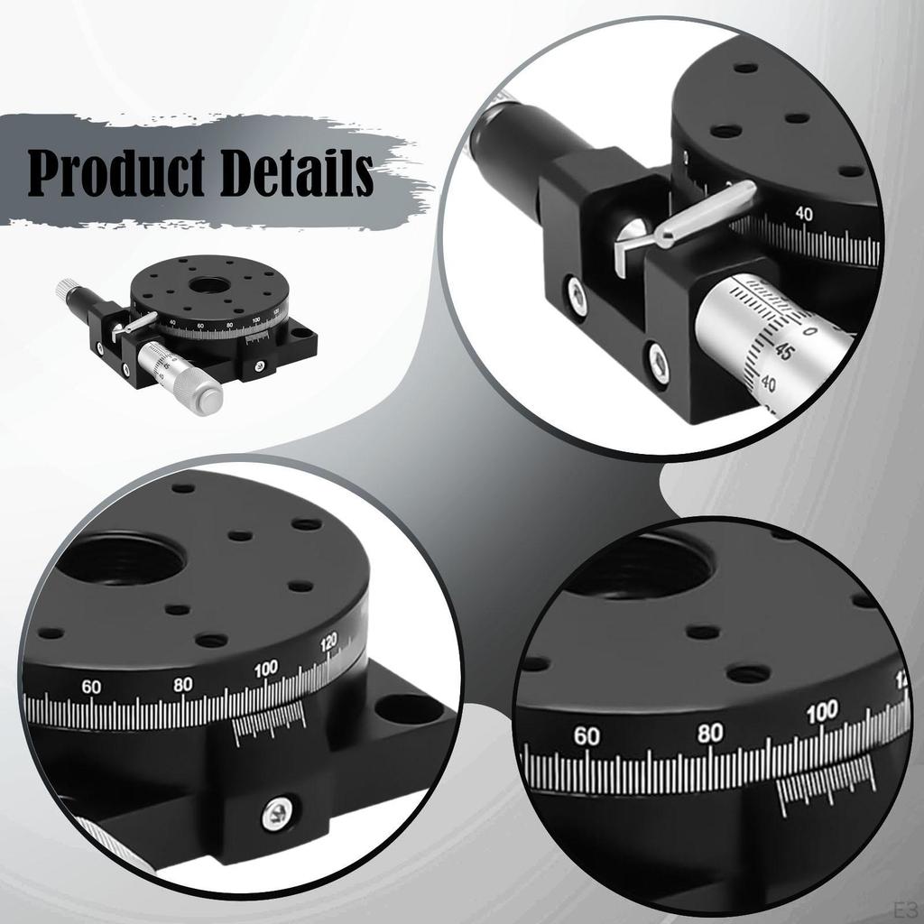 60mm Fine Tuning Optical Sliding Stage Dia 2.3inch Cross Roller Guide Accessories Simple Assembly