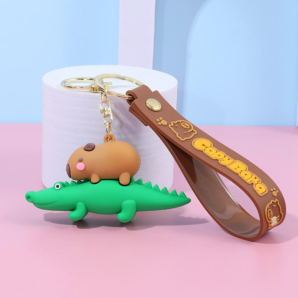 Creative Cute Capybara Keychains For Car Keychain Anime Cartoon Capibala Pendant Women Doll Keyring Charm Holiday Gifts Jewelry
