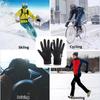 Schwarze Winter Fleece Handschuhe Vollfinger Wasserdicht Touchscreen Radfahren Outdoor Sport Laufen Motorrad Ski Warm