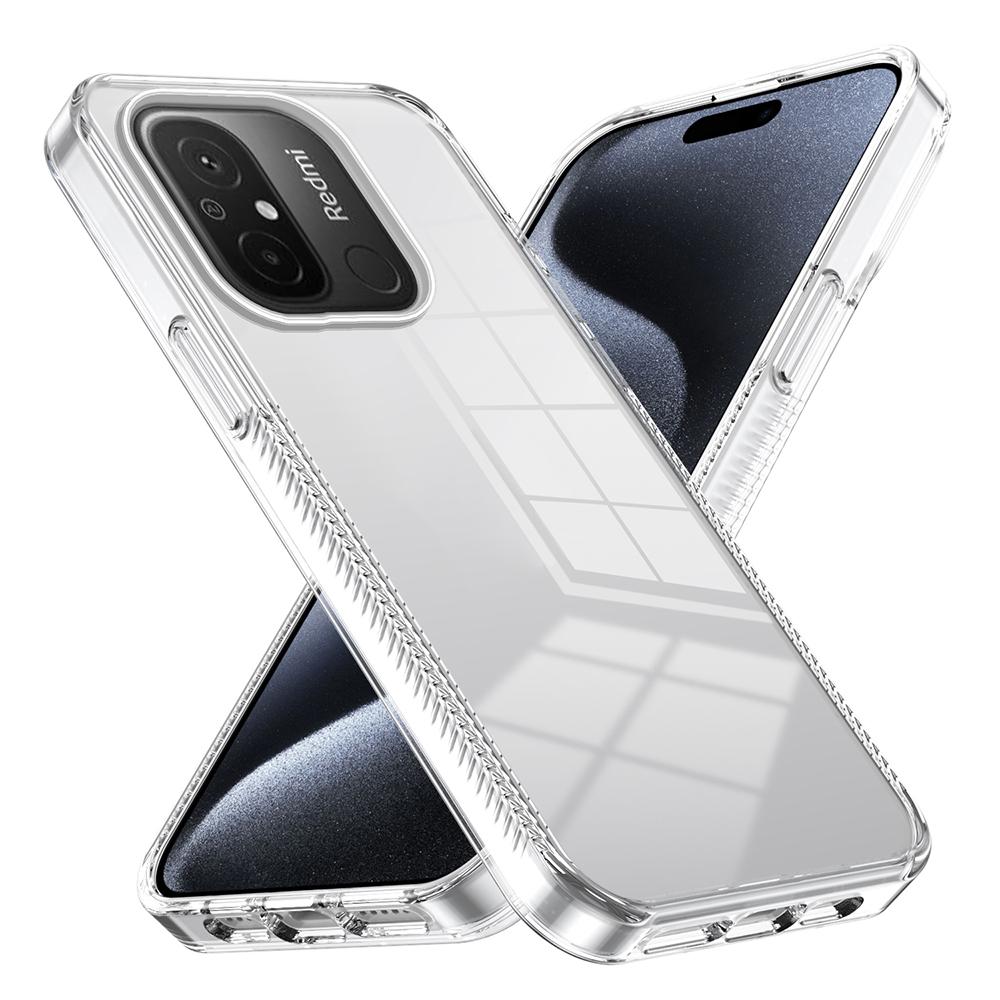 KEYSION Transparente Hülle für Redmi 12 4G 5G Weiches TPU+PC Rutschfest HD Klar Stoßfest Handyhülle für Xiaomi Redmi 12C