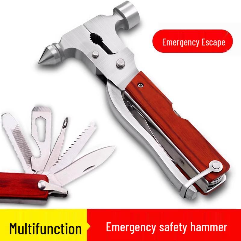 Compact Multifunctional Car Safety Hammer with Base – Emergency Life-Saving Tool