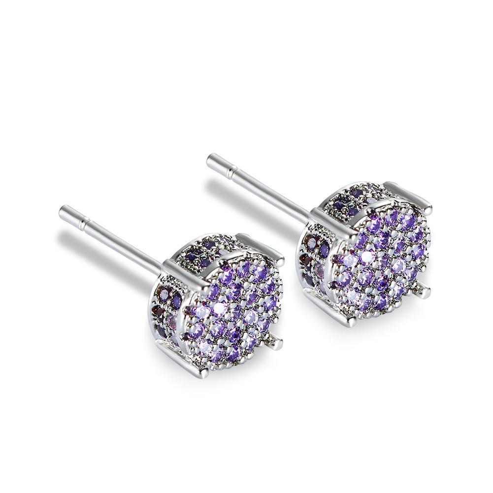 European & American Style Four-Claw Zircon Star Hip-Hop Earrings - All-Match Fashion Jewelry