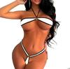 Exotic Three-Point High-Cut Bikini Lingerie Set