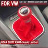For Volkswagen VW Golf 5 Golf 6 MK5 MK6 R32 GTI 2004-2009 Car Manual 5 6 Speed Gear Shift Knob Suede Leather With Gaiter Boot