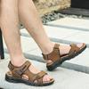 Summer Men's Fashion Casual Sandals Waterproof Leather Sandals  Outdoor Hiking Sandals Beach Sandals Wading Shoes Plus Size 38-46