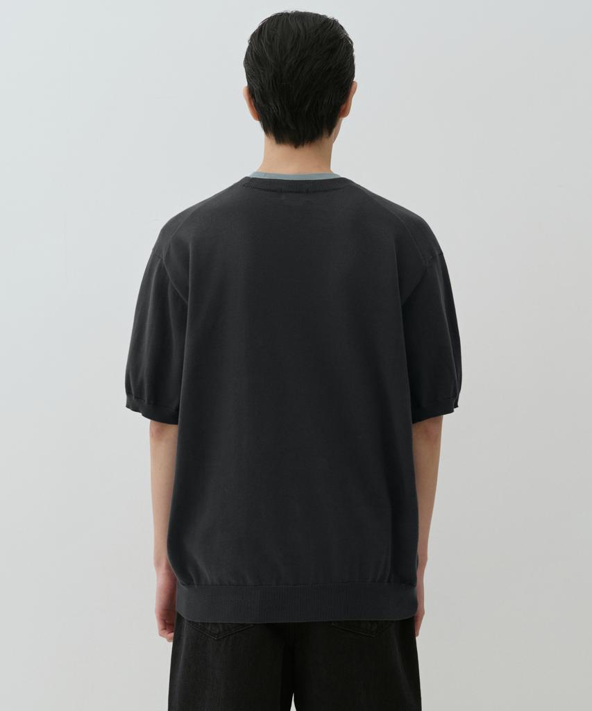 Musinsa Standard Washable Supima Cotton Crew Neck Short Sleeve Knit [Dark Gray]