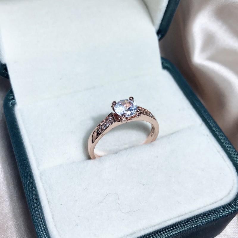 Rose Gold Ring High Carbon Simulation Diamond Ring Fashion Fashion Women's Pair Ring
