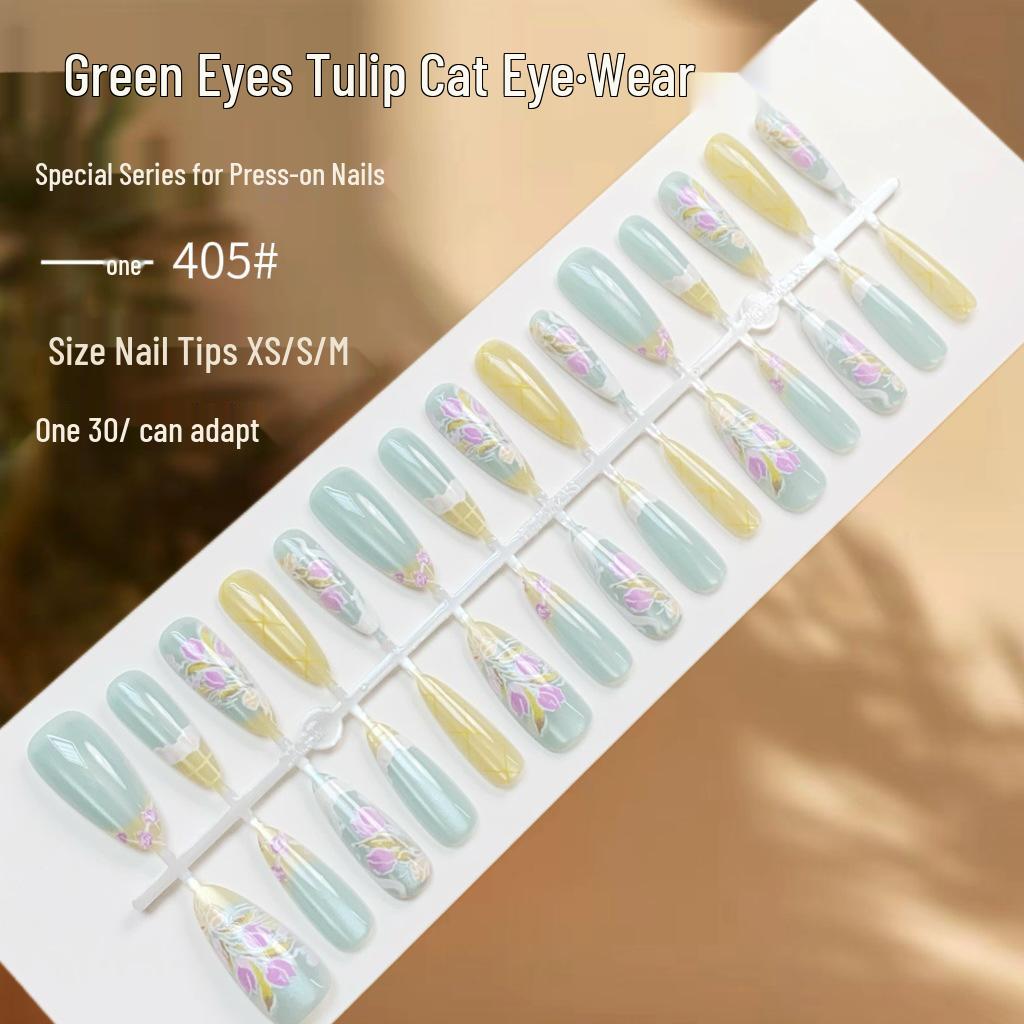 

Warm Tulip Cat Eye Nails - Summer Fresh Fake Nails Collection