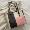 Color Block Tote Bag Large Capacity Handbag Stylish Commuter Shoulder Bag Tote Purse for Women Work Daily Life Parties Dating