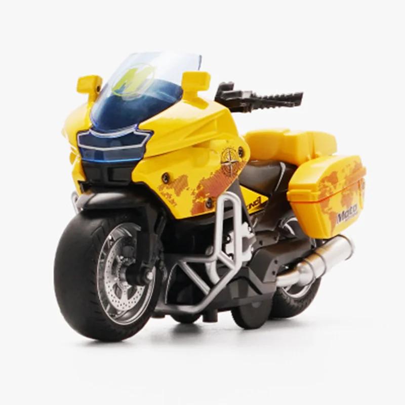 1/14 Motorcycle Model With Light And Music Children'S Toys Alloy Pull Back Men'S Locomotive Motorcycle Police Car New Years Gift