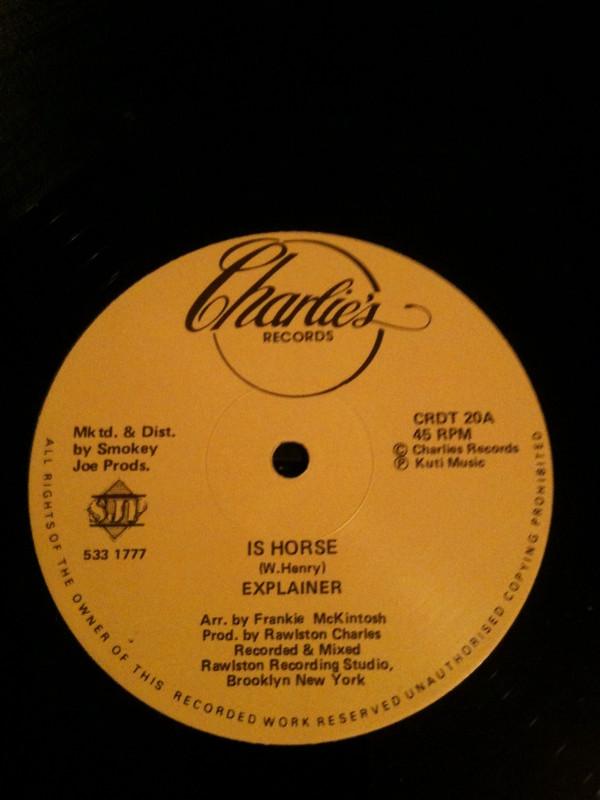 

12inch Record EXPLAINER - Is Horse CRDT20 Charlie s Recor Reggae, Ska & Dub Used