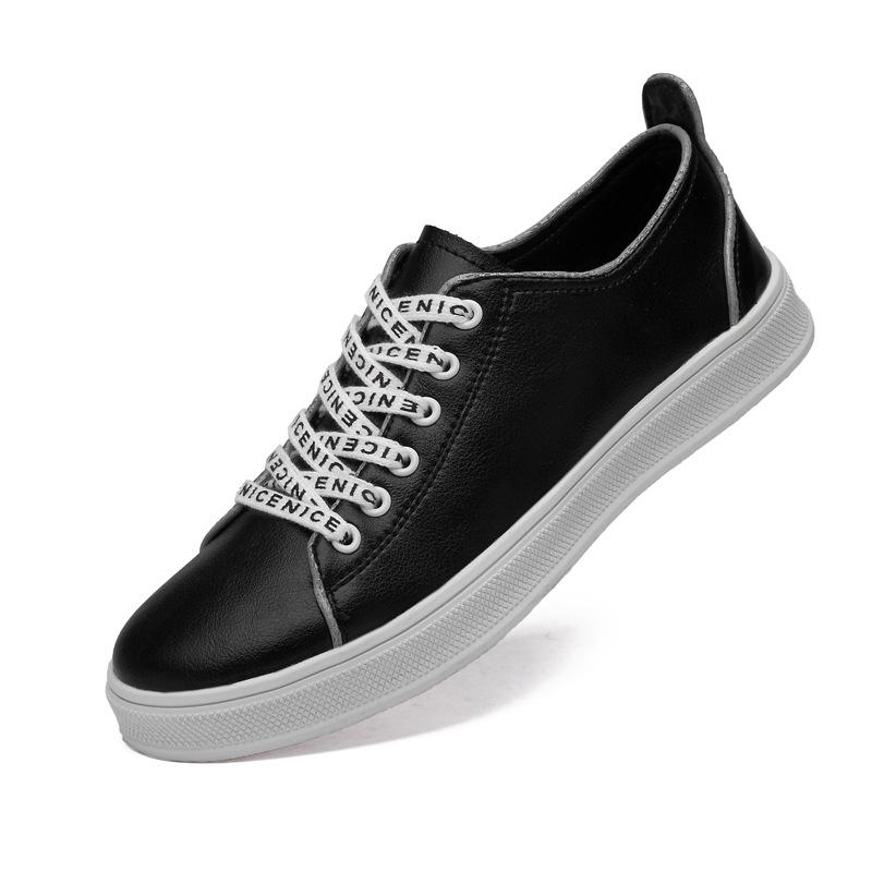 Men s Korean Style Silver-White Reflective Leather Casual Sneakers 39 чёрный