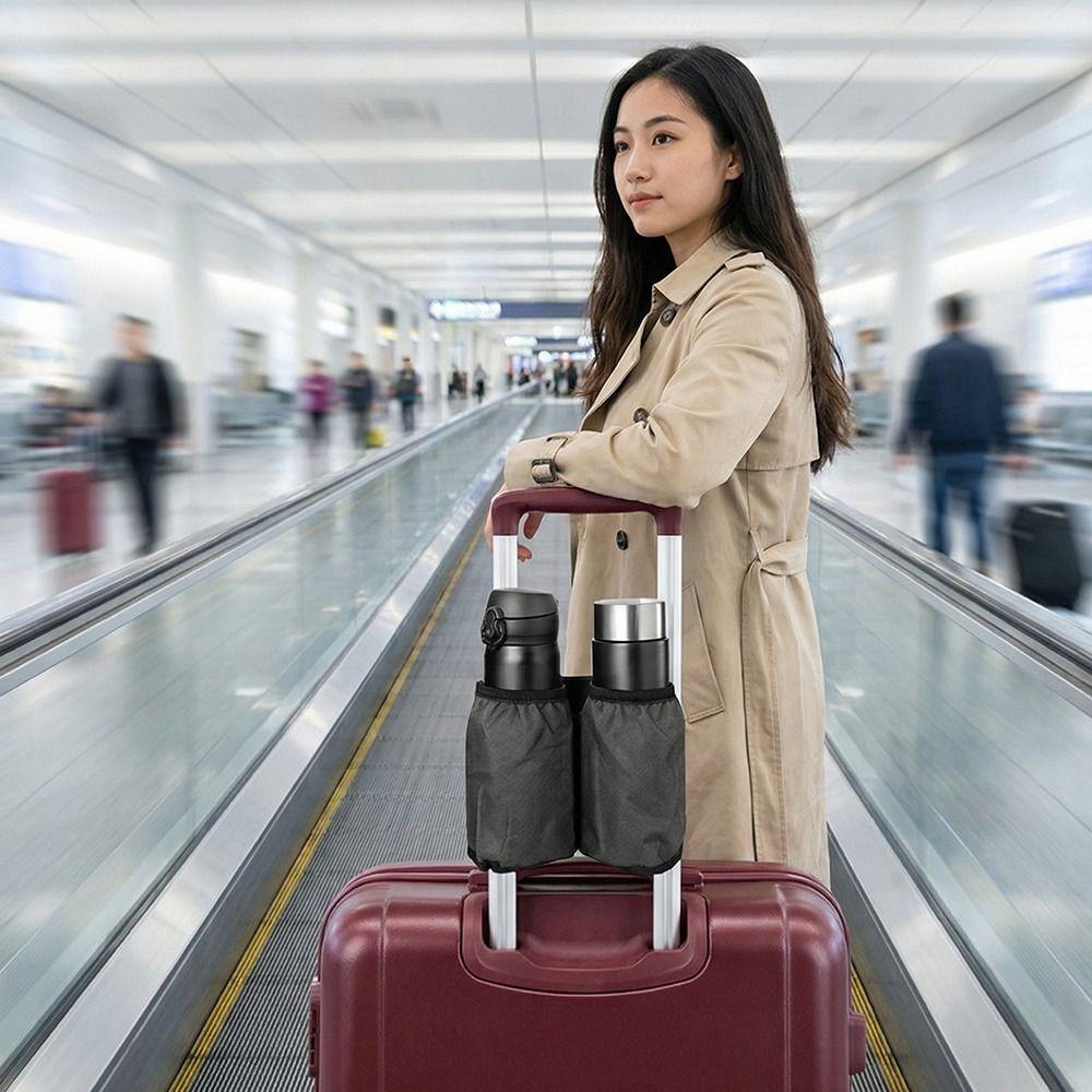 Hands-Free Design Luggage Cup Holder Fits All Handles Portable Storage Suitcase Drink Bag Space Saving Multi-functional