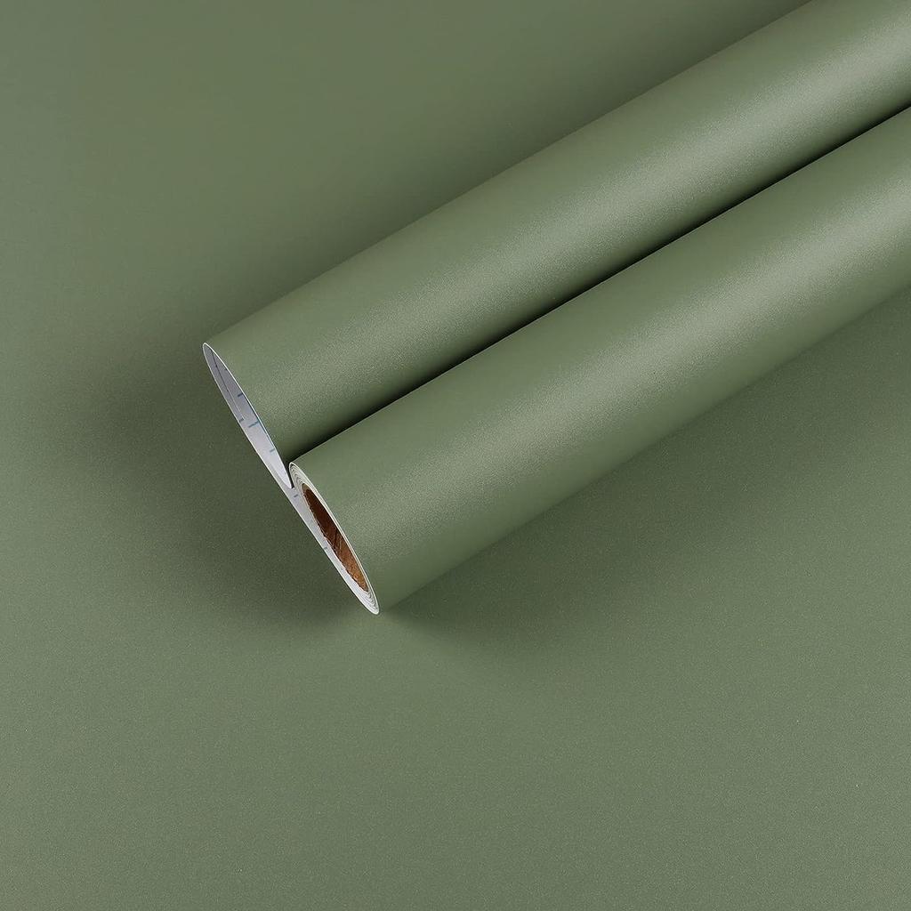 Matte Black Self-Adhesive and Removable Vinyl Wallpaper Waterproof Contact Paper for Cabinets Countertops Wall Covering