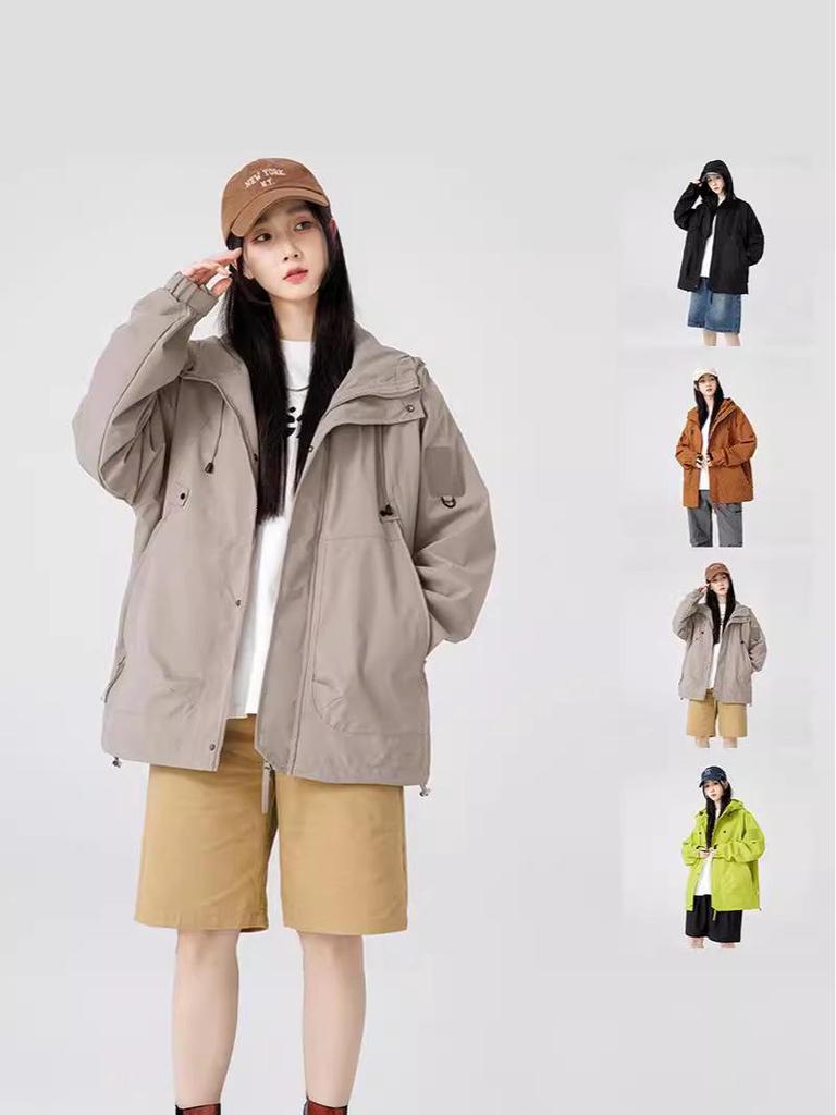Men's 2024 Mountain Series Embroidered Outdoor Windbreaker Jacket: Functional, Trendy Workwear Coat