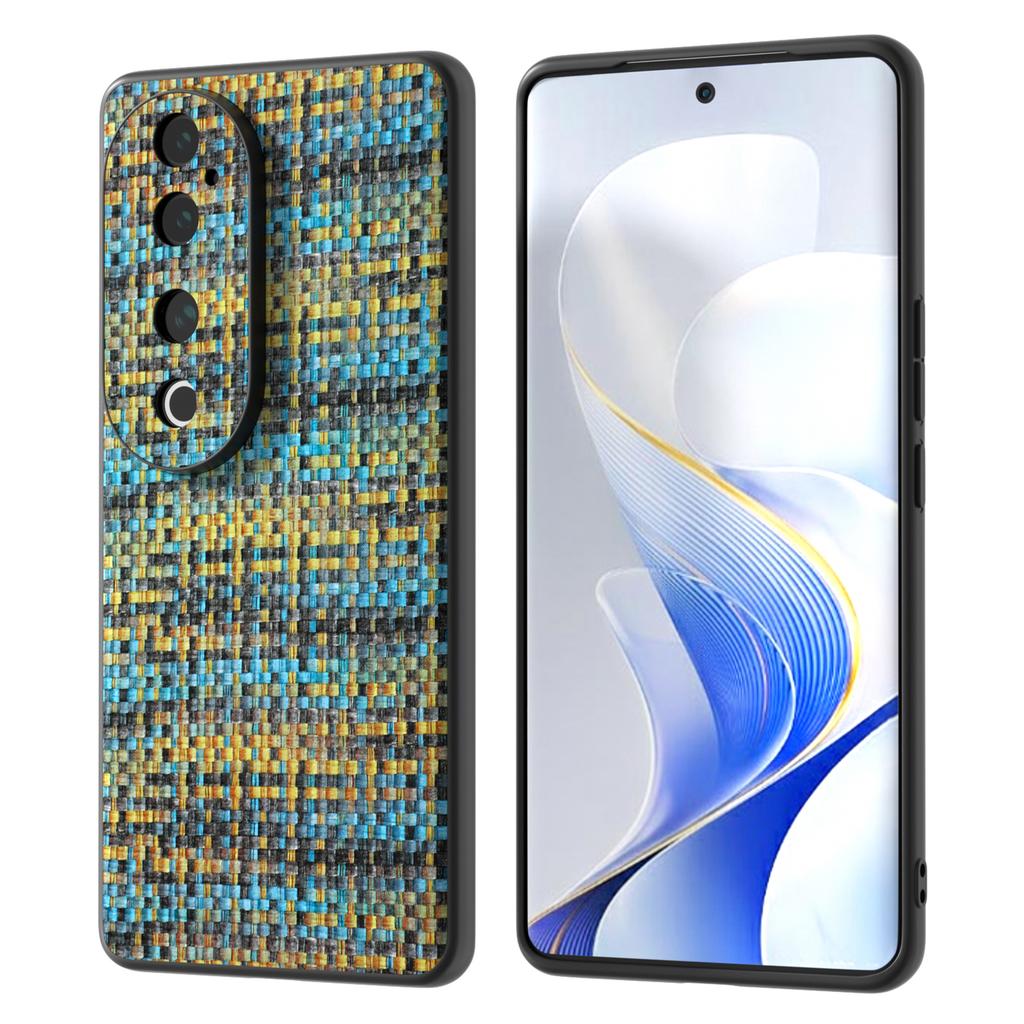 For vivo S19 Pro 5G Case Plaid Texture Leather Coated PC+TPU Phone Cover
