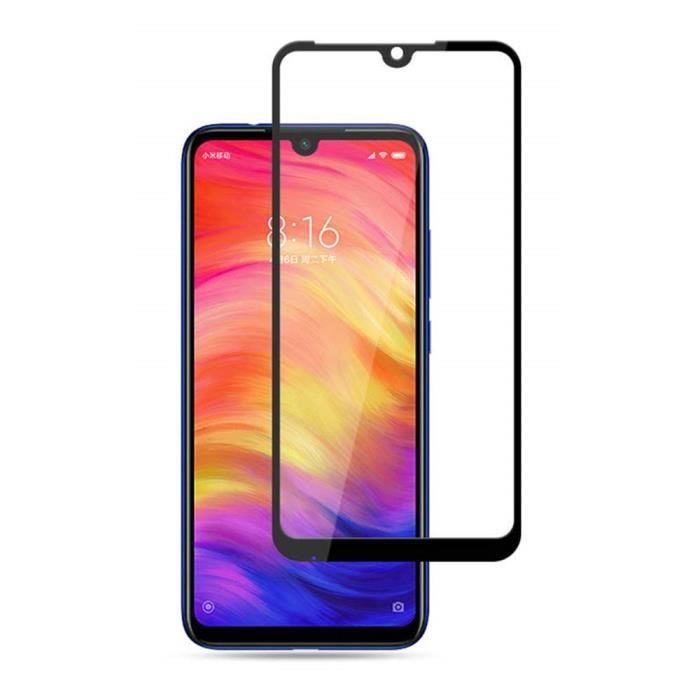 Verre Trempe Xiaomi REDMI NOTE 7 PRO - Film Bord Noir Intégral Incurvé Vitre Ecran Resistant [Phonillico®]