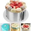 Stainless Steel 3D Round Cake Molds, Adjustable Baking Dishes, 1Pcs Kitchen Dessert Cake Tools