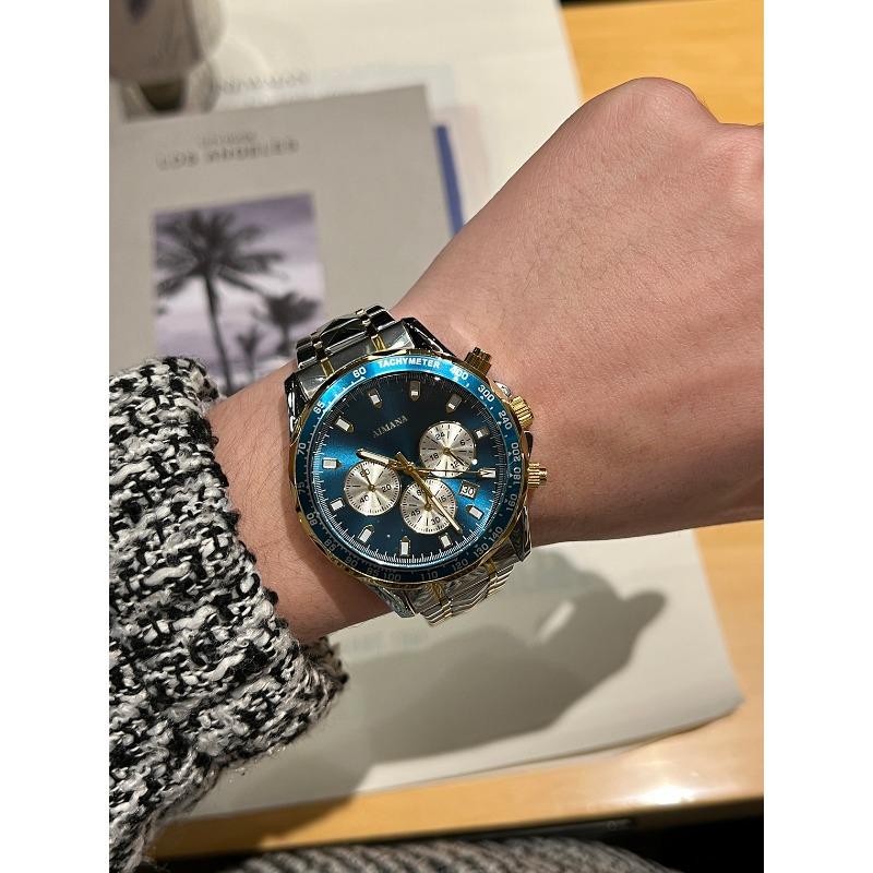 Swiss Multifunctional Men's Mechanical Watch Steel Belt Luminous Quartz Watch